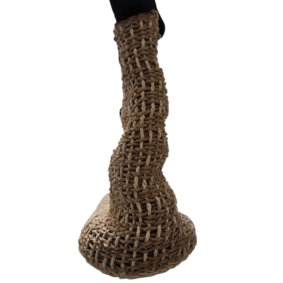 Brighton Straw Handbag Shoulder Bag Brown Leather Silvertone - Picture 7 of 11